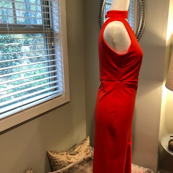 Passion Fusion | Bright Red Formal Maxi Slit Dress - Picture 5 of 8